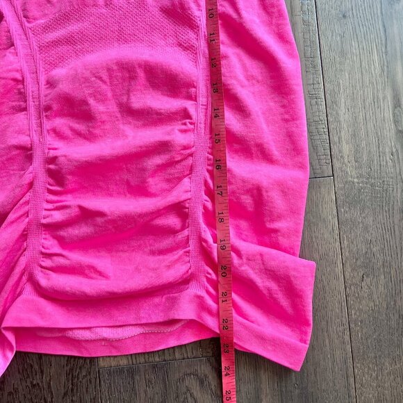Athleta Fastest Track Ruched Tee Space Dye Pink Size S Activewear Top - Picture 5 of 8